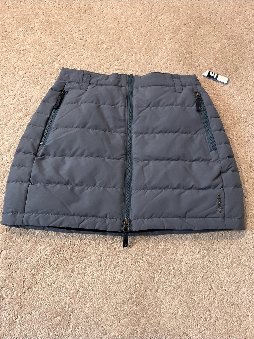 SKHOOP Joanna Down Mini Skirt Slate Blue/GraySize Small NWT